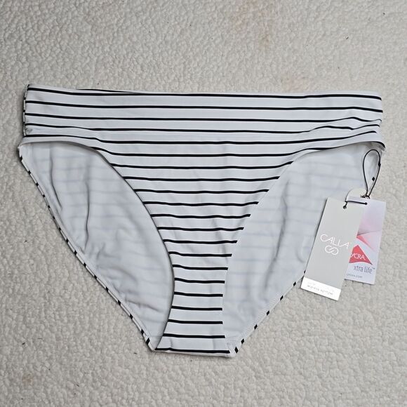 1161 NWT CALIA Women's Mid Rise Wide Banded High Leg Swim Bottoms - Picture 2 of 6